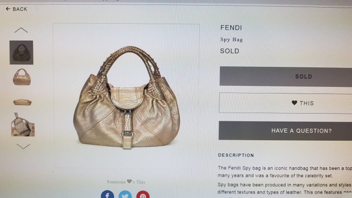 羅浮宮 稀少真品 FENDI 芬迪 SPY 大間諜包 手提袋 義大利完售 金色限量款 原價七萬多 高質感名牌精品