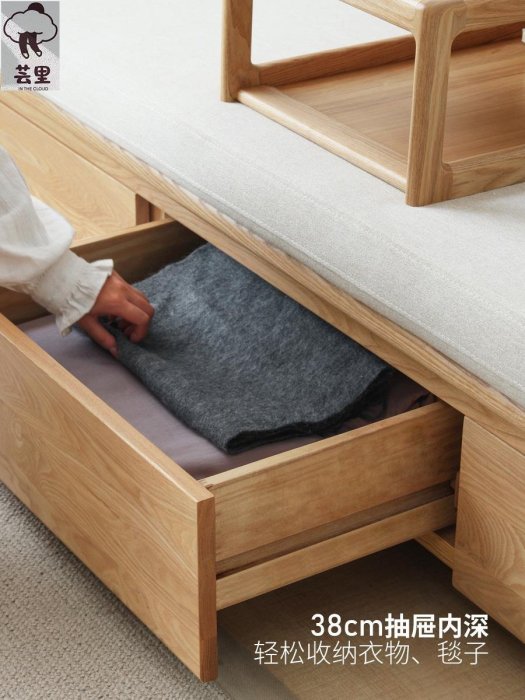 可折疊沙發床新中式羅漢床原木客廳多功能儲物實木沙發正品 促銷
