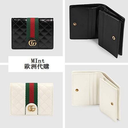 專櫃正品 GUCCI Double GG黑色白色菱形皮革短夾 零錢包卡包全新現貨 536453