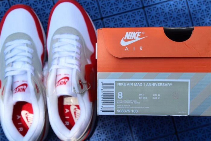 Nike Air Max 1 ANNIVERSARY RED WHITE 慢跑鞋 908375-103 36-44