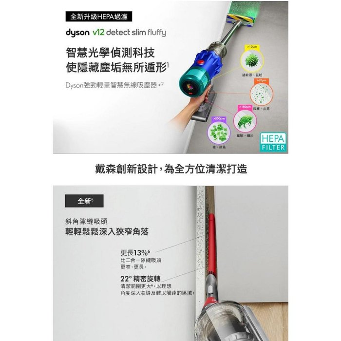 奇機通訊【Dyson-A級福利品】Dyson V12 Detect Slim™ Fluffy 輕量吸塵器 SV34 台灣