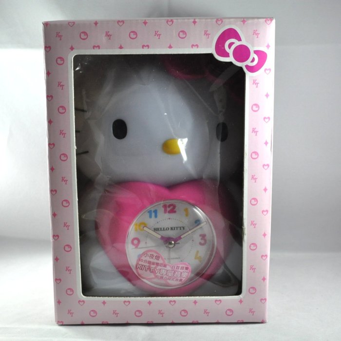 Hello Kitty 正版授權 SANRIO 三麗鷗 小夜燈鬧鐘 有防偽貼紙！JM-E989-KT (免運費送電池)