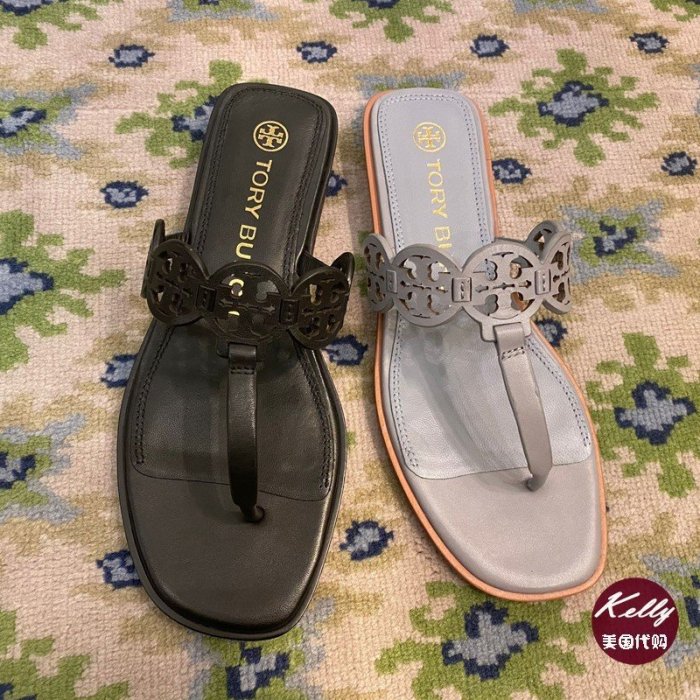 【全新正貨私家珍藏】TORY BURCH Tiny Miller Thong Sandal 牛皮logo拖鞋