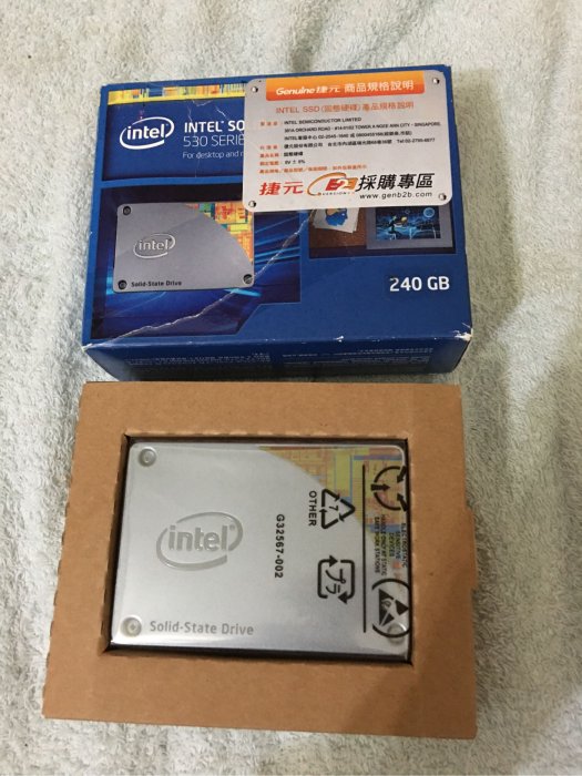 全新未拆封SSD Intel SSD 固態硬碟530 series sata 240GB 240G送裝機工具