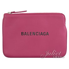 【茱麗葉精品】全新精品 BALENCIAGA 巴黎世家 專櫃商品 492465 EVERYDAY小牛皮拉鍊手拿包.桃 現貨