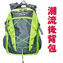 【葳爾登】long king休閒包登山包【超輕】透氣背墊後背包電腦包露營包人體工學背帶登山背包8728綠色