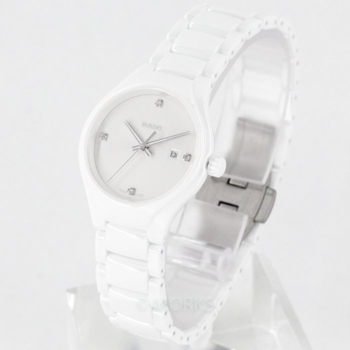 現貨 可自取 雷達錶 RADO TRUE R27061712 手錶 30mm 白色面盤 真鑽時刻 白色陶瓷錶帶 女錶