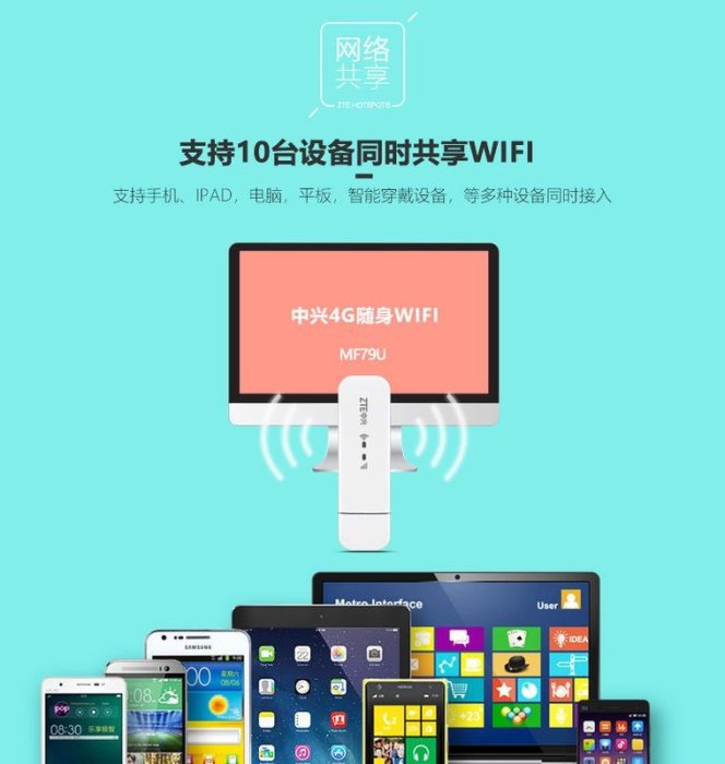 附發票送轉卡~中興 ZTE MF79U 4G SIM卡 WIFI路由器無線網卡分享器E8372h e5573 e3372