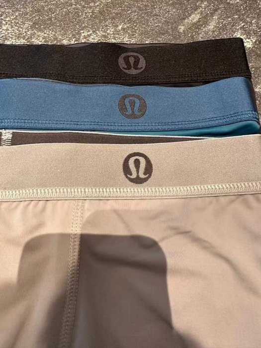 lululemon露露男士平角內褲運動無痕冰絲彈力中腰四角褲3條裝