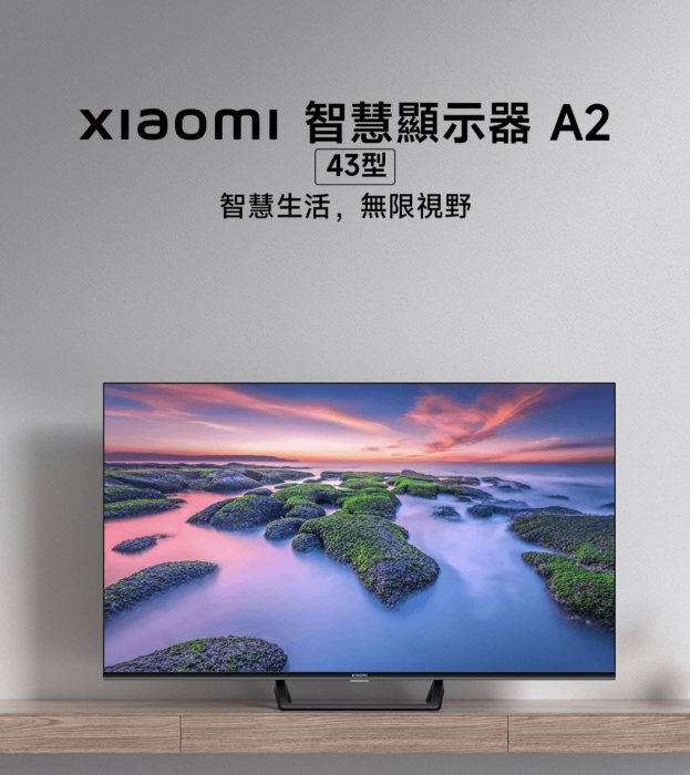 YAHOO最便宜 Xiaomi 43吋 4K 智慧型顯示器  Android TV A2 L43M7EATW 門市自取