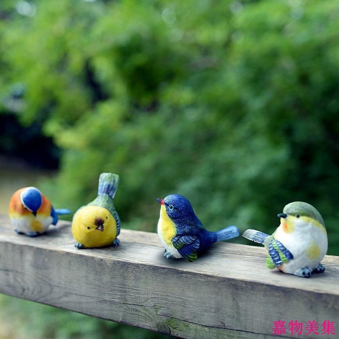 花園擺件  創意家居裝飾 可愛鳥窩仿真小鳥擺件 客廳桌面擺件