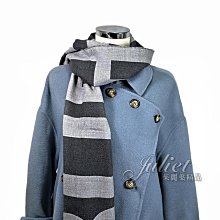 【茱麗葉精品】全新商品 BURBERRY 專櫃商品 8062399 經典LOGO雙面羊毛保暖長圍巾.深灰 現貨