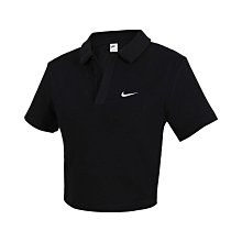 NIKE 女短版短袖POLO衫(休閒 慢跑 運動 上衣 「DV7885-010」≡排汗專家≡