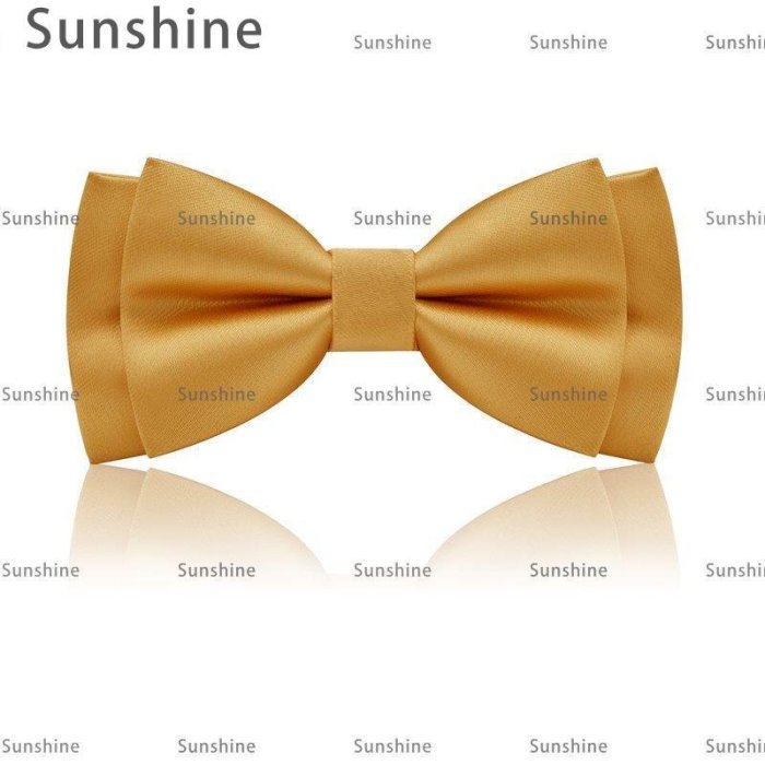 [Sunshine]橙色領帶領結男新郎婚禮正裝結婚韓版男士英倫雙層蝴蝶結