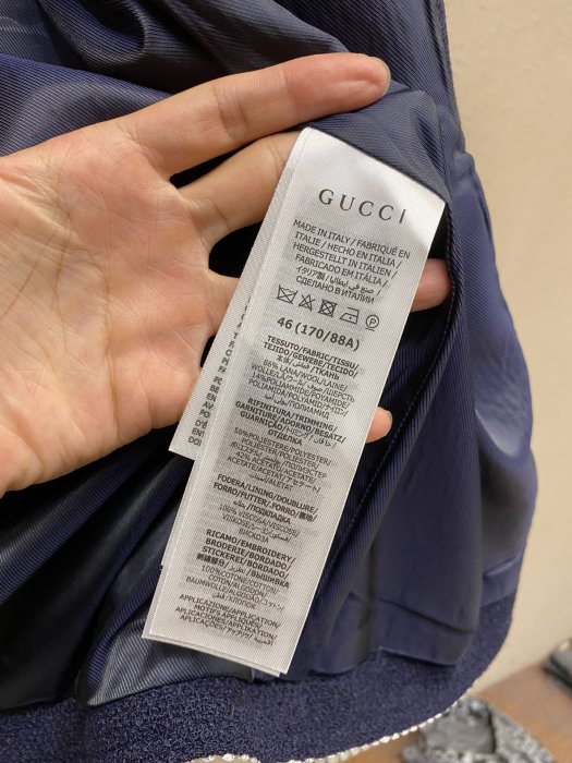 『名品站』GUCC休閒外套 英倫風型男圓領夾克 原單大牌 專櫃精品粗花呢羊毛外套短大衣風衣9AT558