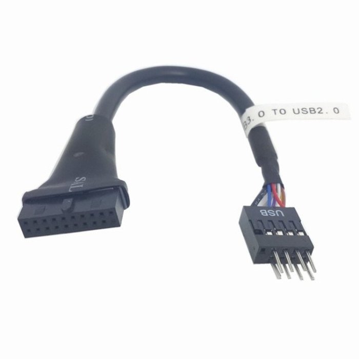 USB 3.0 20pin線端對USB 2.0 9pin公 排針轉接線 延長線 A5.0308