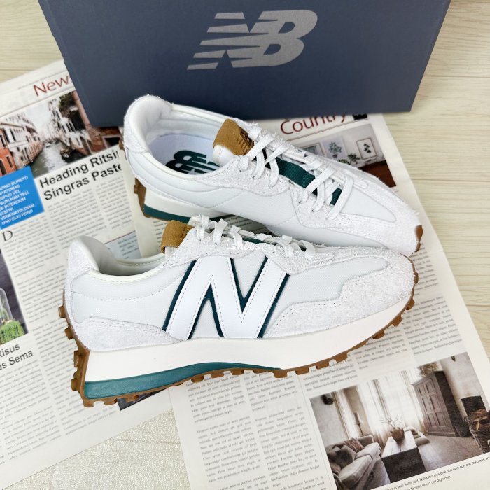 現貨 iShoes正品 New Balance 327 女鞋 綠 復古 增高 流行 穿搭 休閒鞋 WS327CJ B