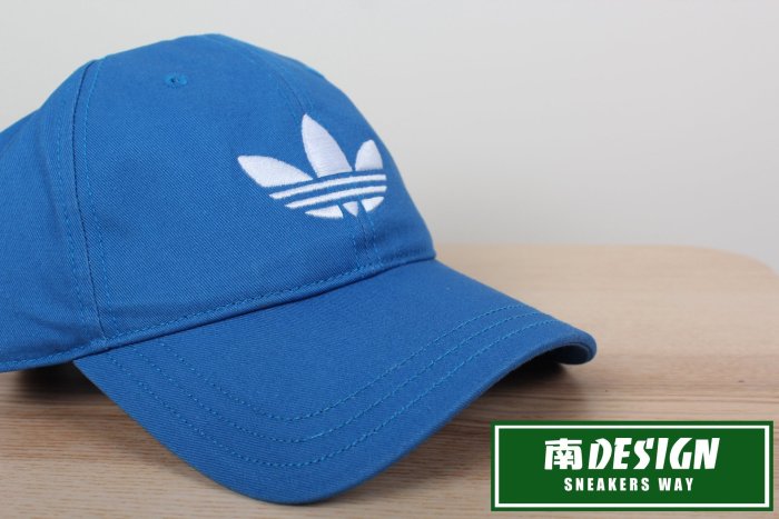 南◇2016 11月 ADIDAS TREFOIL CAP 藍白 老帽 三葉草刺繡 藍色寶藍 可調式 復古 AJ8942