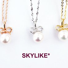 *SKYLIKE*最典雅-韓國進口墜585/14k黃K金、玫瑰金、白K優雅風蝴蝶結AKOYA珍珠墬子PJ-29426s*