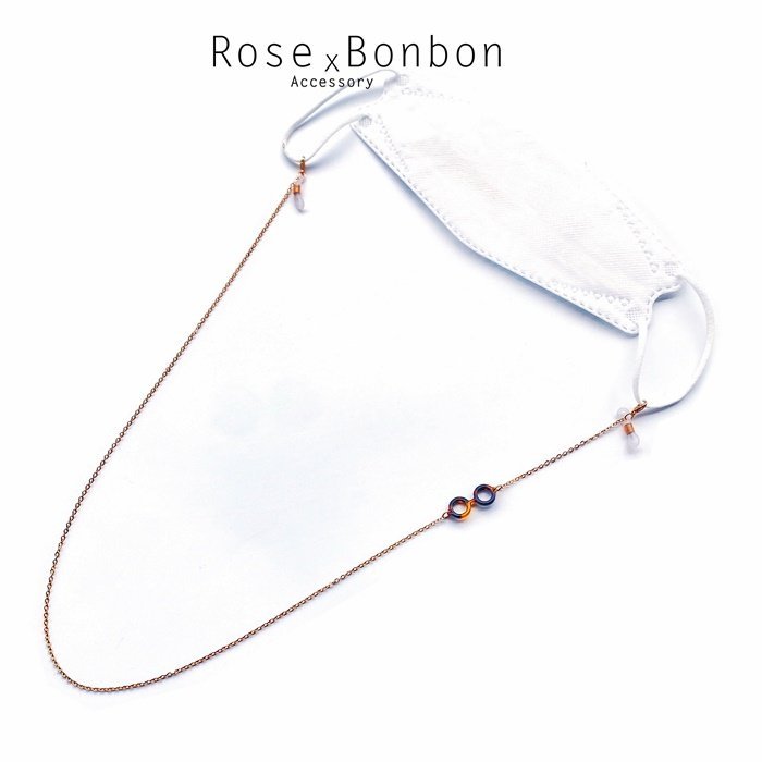 日本口罩掛繩 銅+醋酸板材 口罩鍊 口罩繩 口罩掛鍊 口罩鏈 眼鏡兩用掛繩 口罩眼鏡配件Rose Bonbon