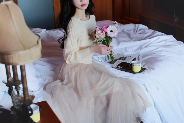 正韓空運 Milk Princess sha knit+dress set 針織上衣+紗裙洋裝兩件套組 23DEC