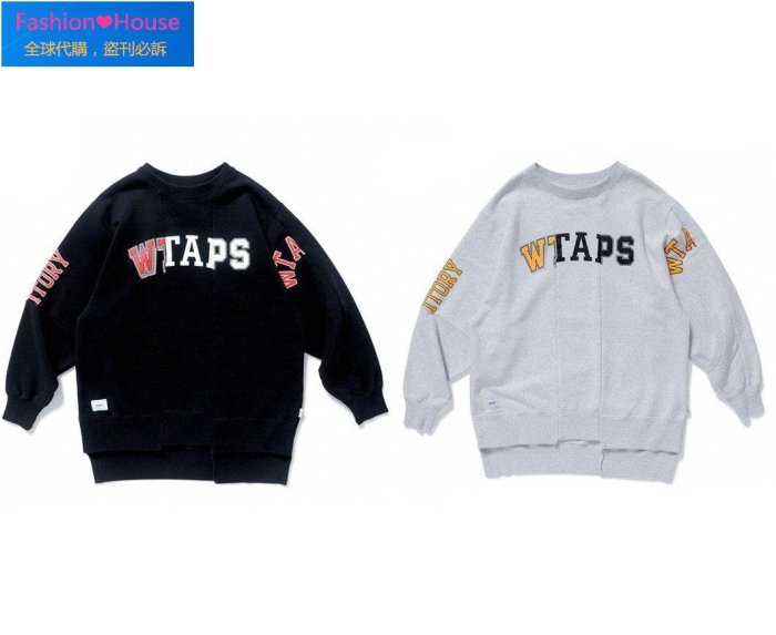 Fashion❤House』全館WTAPS RIPPER 01 / SWEATSHIRT 18AW 拼接字母衛衣