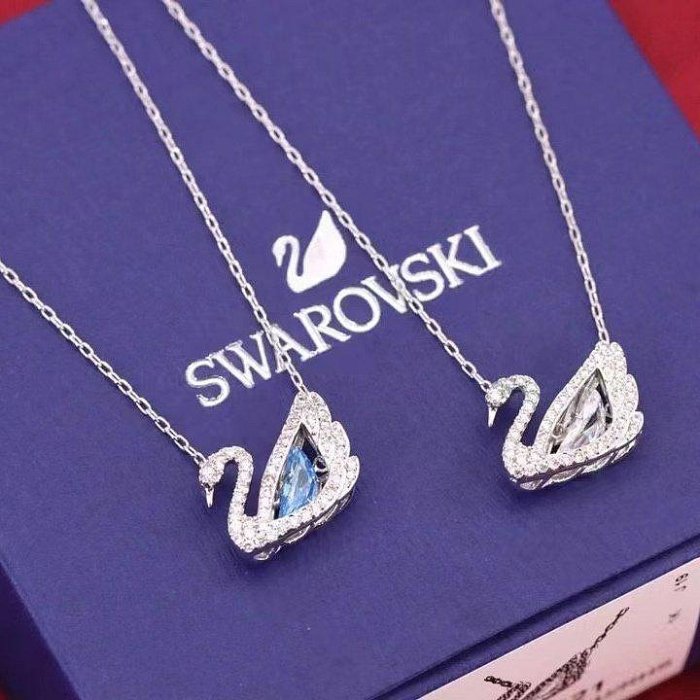 Swarovski 施華洛世奇 紀念款 浪漫天鵝 跳動的心 天鵝 項鍊 粉鑽項鏈 白鑽天鵝 鎖骨鏈 經典天鵝 玫瑰金