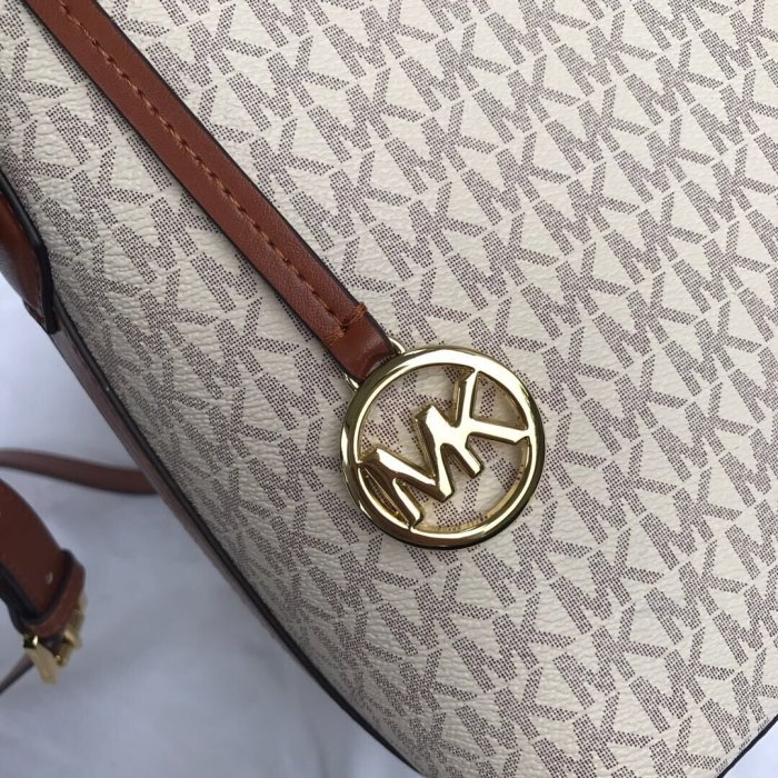 小皮美國正品代購 Michael Kors MK 新款女士水桶包 經典老花logo印花單肩斜挎包 休閒時尚 附購證