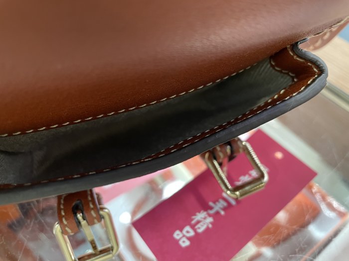 ☆最愛二手精品☆ CHLOE MINI EDITH BAG 咖啡色粗車線前口袋拉鍊斜背包肩背包手提包兩用包 C2398