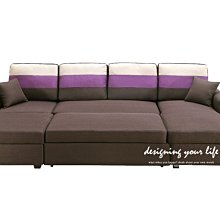 【設計私生活】馬布里10尺L型深咖啡色可收納沙發-沙發床型(部份地區免運費)123A