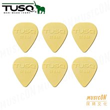 【民揚樂器】TUSQ Pick 人造象牙 黃 0.68mm 音色明亮 Warm  吉他彈片 標準型 6片量價組