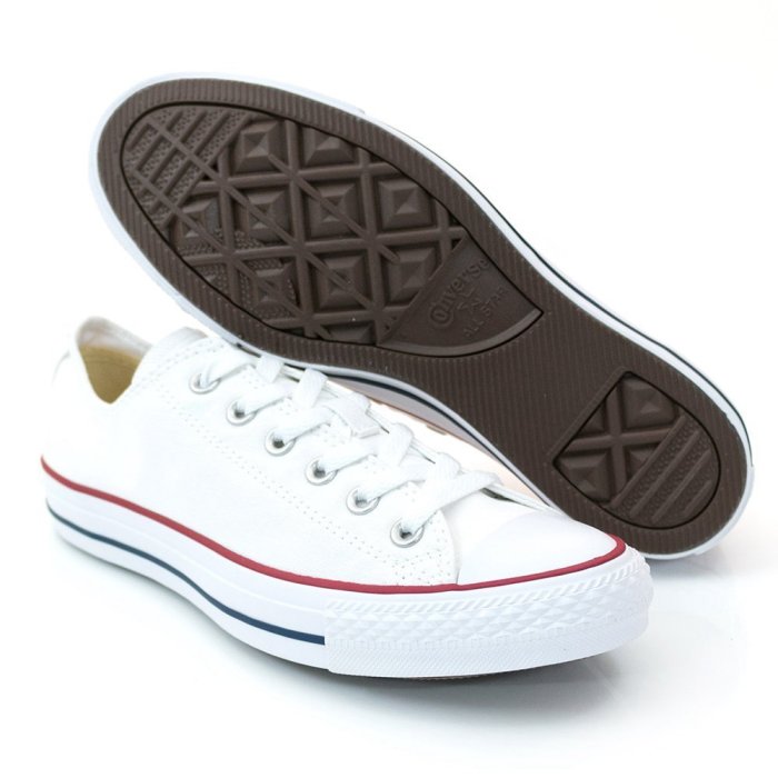 Converse ALL STAR 低筒 基本款 帆布休閒鞋 白X紅邊 M7652C 全尺碼【iSport愛運動】