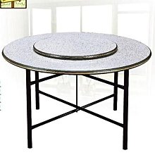 [ 家事達 ]DF- B289-2 木心板鐵腳圓餐桌-白石-4.5尺圓 特價 限送中部