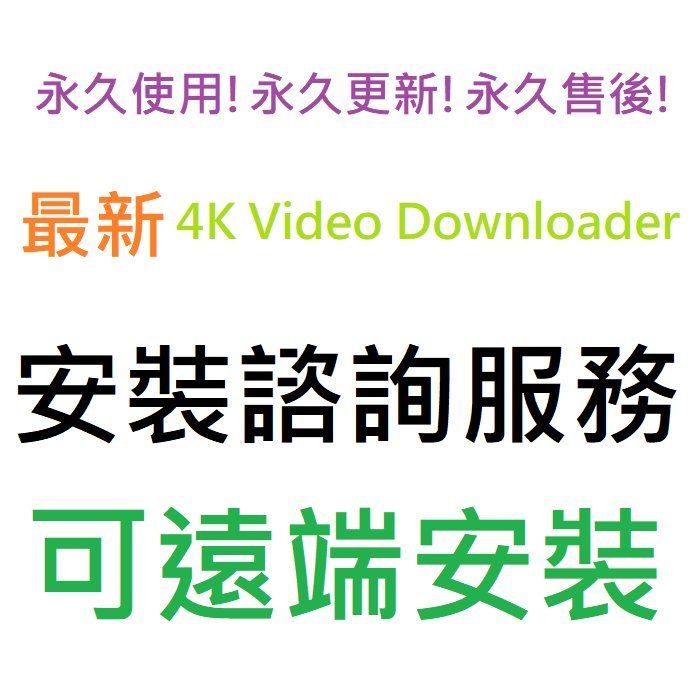 4K Video Downloader+ 四合一套裝組 英文、繁體中文 永久使用 可遠端安裝