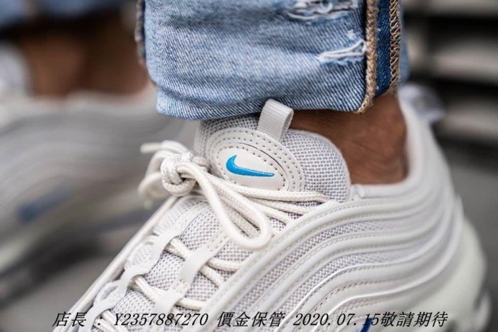 Nike Air Max 97 歐美限定 CT2205-001 象牙白 藍色 層次 男潮流鞋 白色 淺灰白