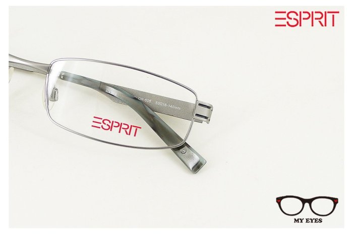 【My Eyes 瞳言瞳語】Esprit 霧灰色方形金屬眼鏡 造型特殊簡約 現代感十足 簡單最有型(14121)
