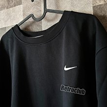 Retro CLUB【一元起標】【全新】NIKE DRY STANDARD CREW 黑色 側面拉鍊 長袖 衛衣 大學T F24423