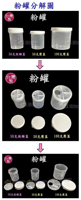 50克壓蓋粉罐~特價14元【台灣製造】50g茶粉罐 奶粉罐 隨身罐 收納罐 攜帶罐 分裝賀寶芙 清醍醐茶粉 美安產品適用