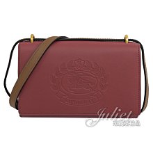 【茱麗葉精品】全新精品 BURBERRY 專櫃商品 40780031 HADLEY 小牛皮多卡翻蓋斜背包.深紅 現貨