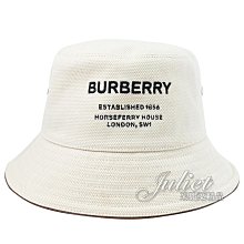 【茱麗葉精品】全新商品 BURBERRY 專櫃商品 8057401 電繡LOGO漁夫帽/遮陽帽.米/咖邊 現貨