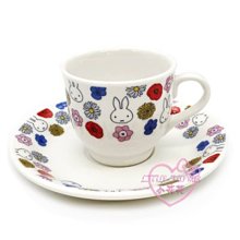 ♥小花花日本精品♥米菲兔滿滿臉花朵造型花系列 陶瓷咖啡杯盤組 下午茶杯盤組~3