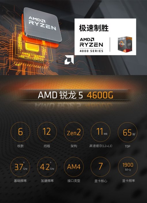 廠家現貨出貨AMD銳龍R5 4600G/5600G盒裝技嘉主板CPU核顯套裝B450/B550小雕PRO