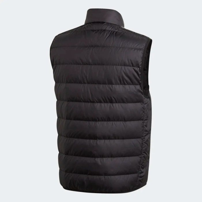 【豬豬老闆】ADIDAS ESS DOWN VEST 黑白 三線 休閒 運動 保暖 立領 羽絨背心 男款 GH4583