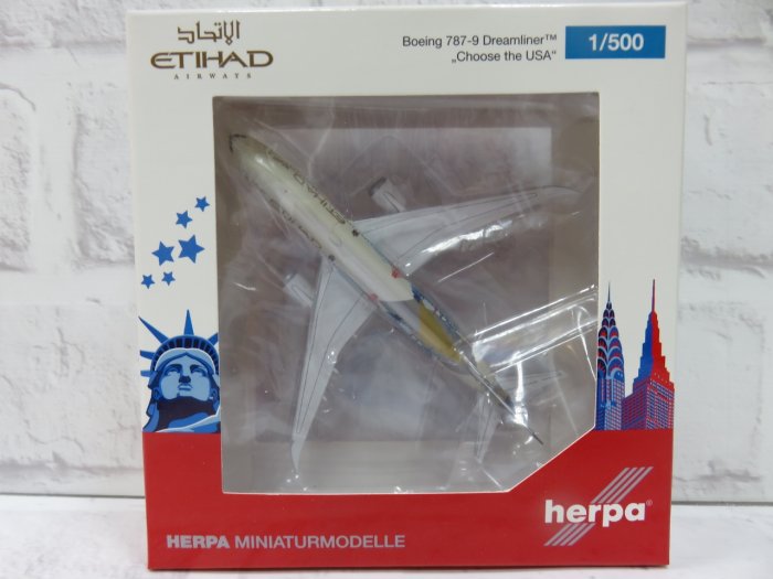 宗鑫 1/500 Herpa Wings HW534543 Boeing 787 9 Etihad 航空 美國線 彩繪機