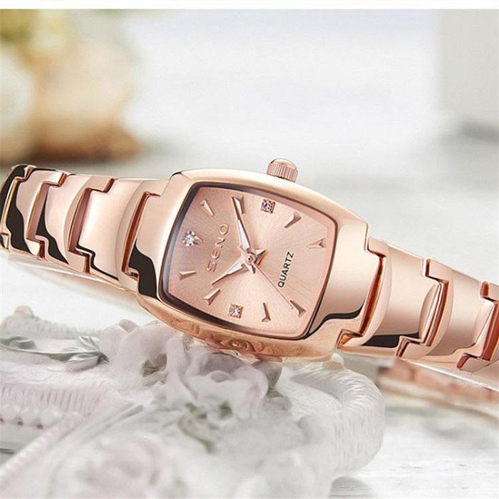 現貨女士手錶腕錶廠家定制手錶全自動非機械女士手錶鎢鋼色女學生鑲鉆時尚防水腕錶