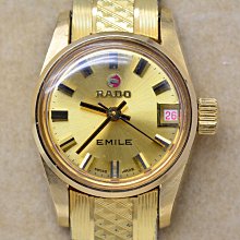 《寶萊精品》RADO 雷達金黃中圓型自動女子錶