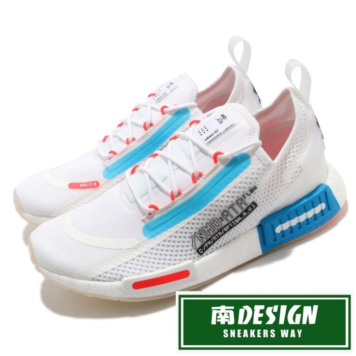 南◇2021 1月 ADIDAS NMD R1 SPECTOO 慢跑鞋 FZ3629 白橘藍 襪套 BOOST 休閒跑鞋