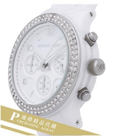 雅格時尚精品代購Michael Kors MK5188/陶瓷 水鑽 三環 手錶 腕錶 經典手錶 美國正品