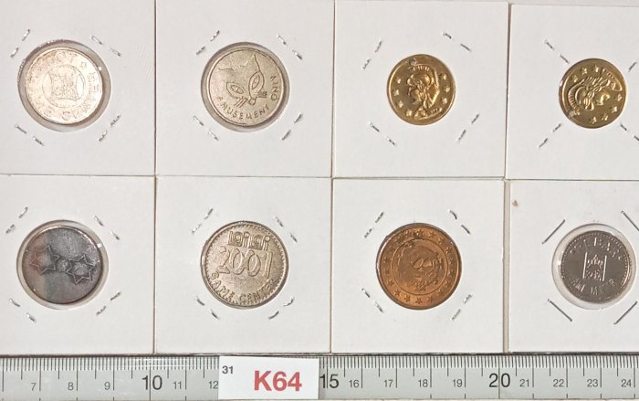 【週日21:00】31~K64~台灣早期代幣8枚,裝定版。如圖