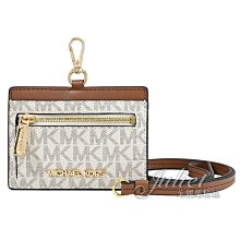 【茱麗葉精品】全新商品 MICHAEL KORS 專櫃商品 TRAVEL 印花頸掛證件零錢包.白咖 現貨